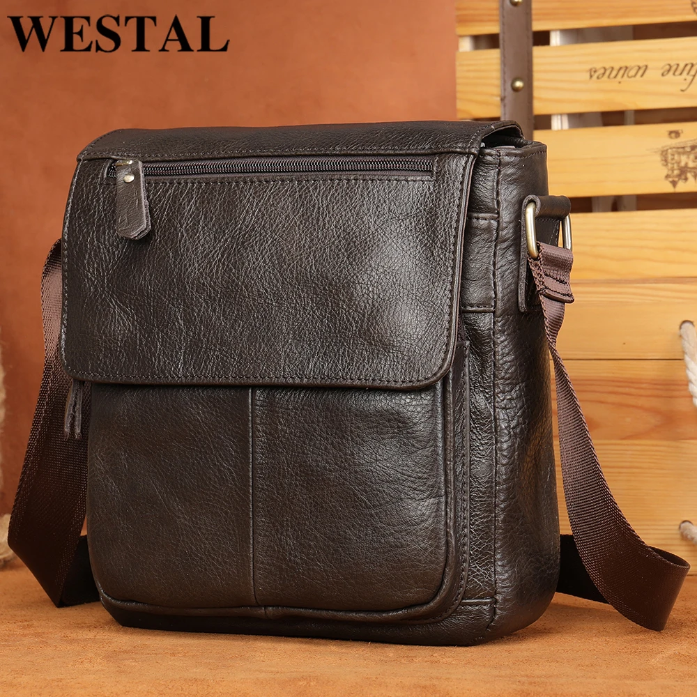 Top Trends: WESTAL Men Shoulder Bag High Quality Male Bag Cowhide Leather Crossbody Bags Capacity Men Messenger Tote Bags For Male 819A Shoppable Styles