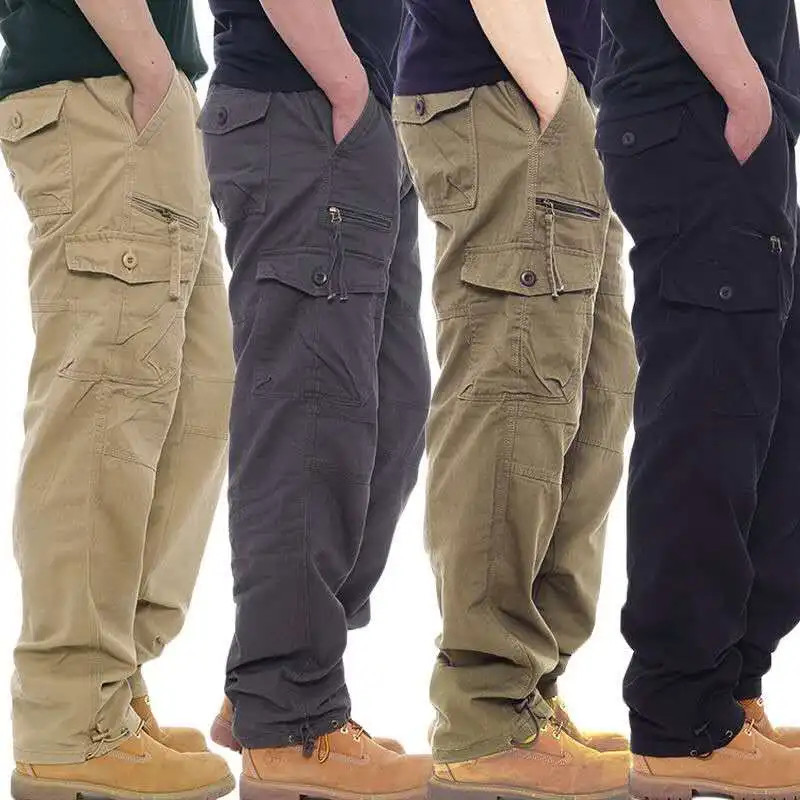 Top Trends: Men&#039;s Military Cargo Pants Overalls Casual Cotton Tactical Pants Male Multi Pockets Army Straight Slacks Baggy Long Trousers Shoppable Styles