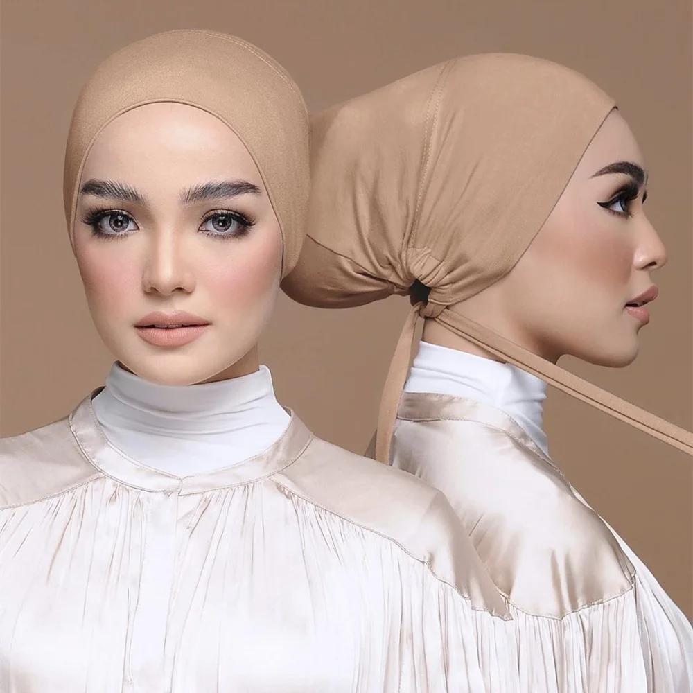 Top Trends: Modal Soft Under Cap Inner Hijab Cap Stretchy Muslim Women Bandage Underscarf Bonnet Islamic Plain Turban Headband Adjustable Shoppable Styles