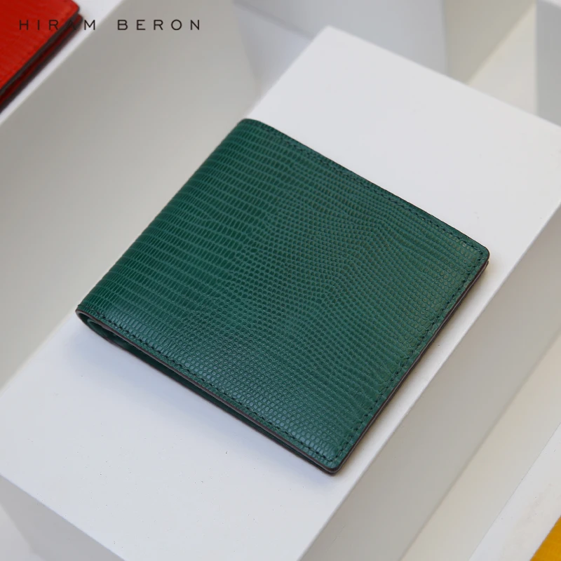 Top Trends: Hiram Beron Men Luxury Brand Italian Leather Lizard Pattern Card Case Gift For Him Dropship Shoppable Styles