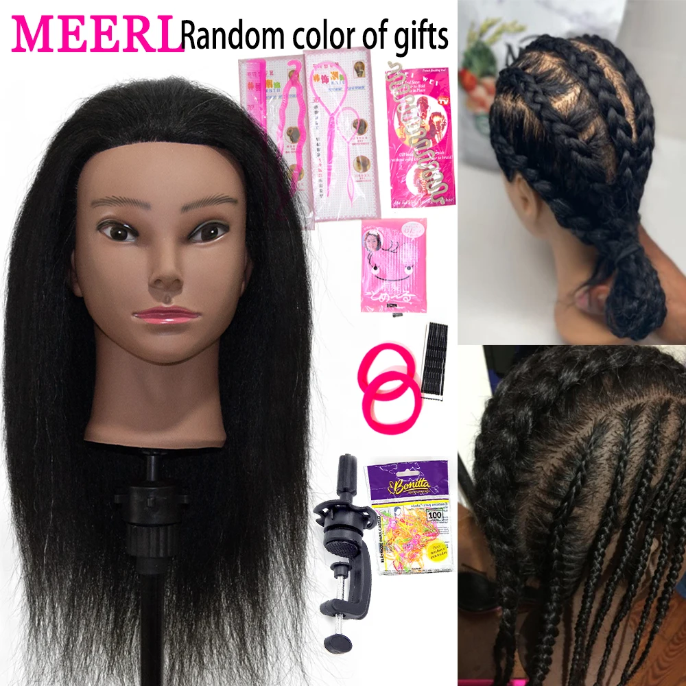 Top Trends: Female African Mannequin Head With Hair For Braiding Mannequin Practice Hairdressing Training Head Dummy Head For Cosmetology Shoppable Styles