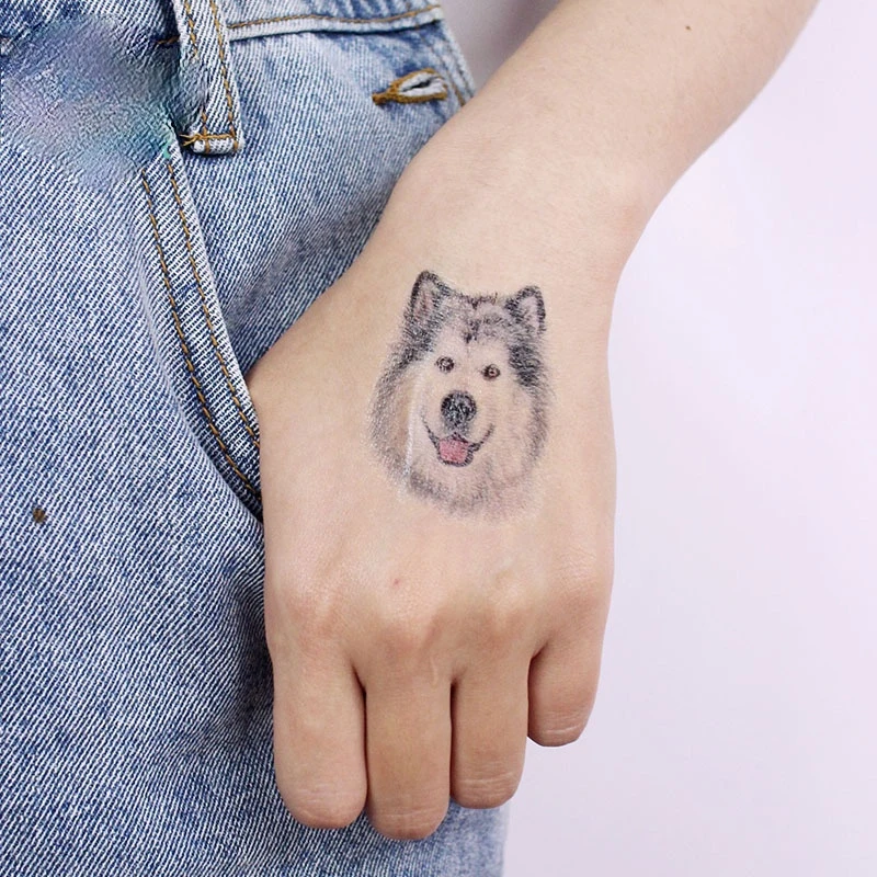 Top Trends: 8pcs New Product Animal Small Teddy Husky Shiba Inu Tattoo Stickers Cute Pet Dog Cat Cartoon Children Face Tattoo Stickers Shoppable Styles - Image 3