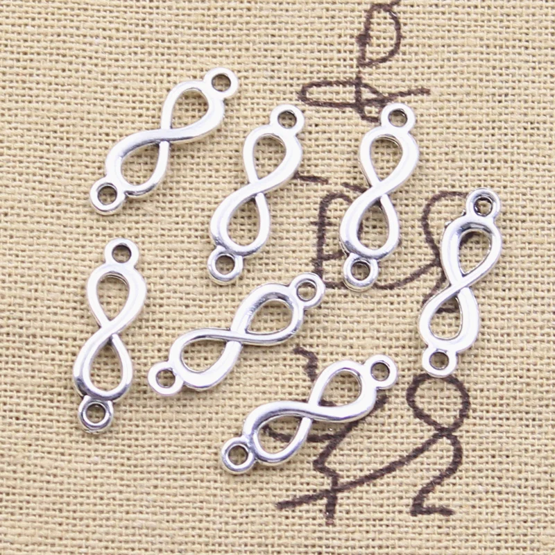 Top Trends: 50pcs Charms Link Infinity Symbol Connection 20x6mm Antique Silver Color Pendants DIY Making Findings Handmade Tibetan Jewelry Shoppable Styles