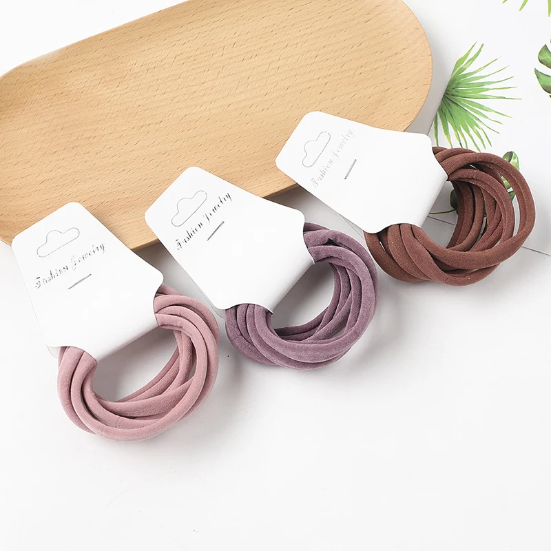 Top Trends: 6 / 50pcs Soft High Elasticity Rubber Band Solid Color Basic Hair Tie Hair Rope Ponytail Holder Women Girls Daily Hair Accessories Shoppable Styles - Image 3