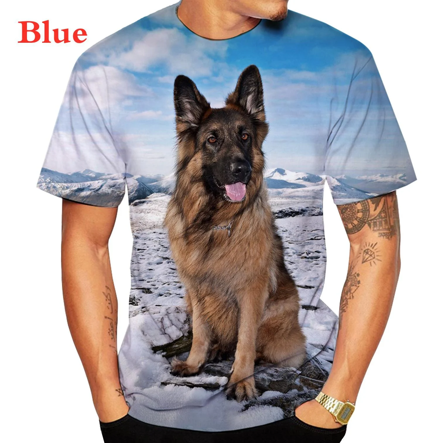 Top Trends: Summer Cute 3D Dog German Shepherd Pattern T Shirts Men Fitness Sport Short Sleeve Tops Animal Tee Shoppable Styles - Image 3