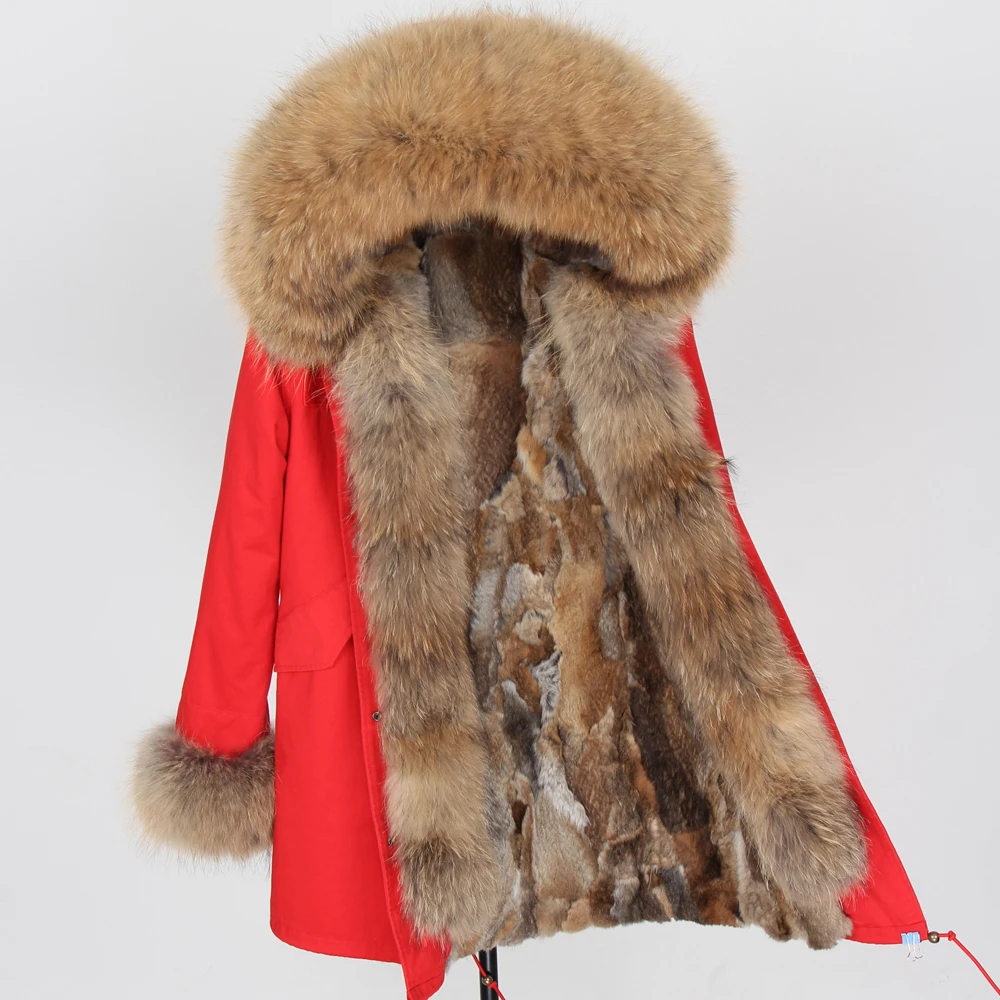 Top Trends: Maomaokong Winter Women Real Fur Coat Long Rabbit Fur Lining Hooded Parka Large Raccoon Fur Collar Thick Warm Jacket Shoppable Styles