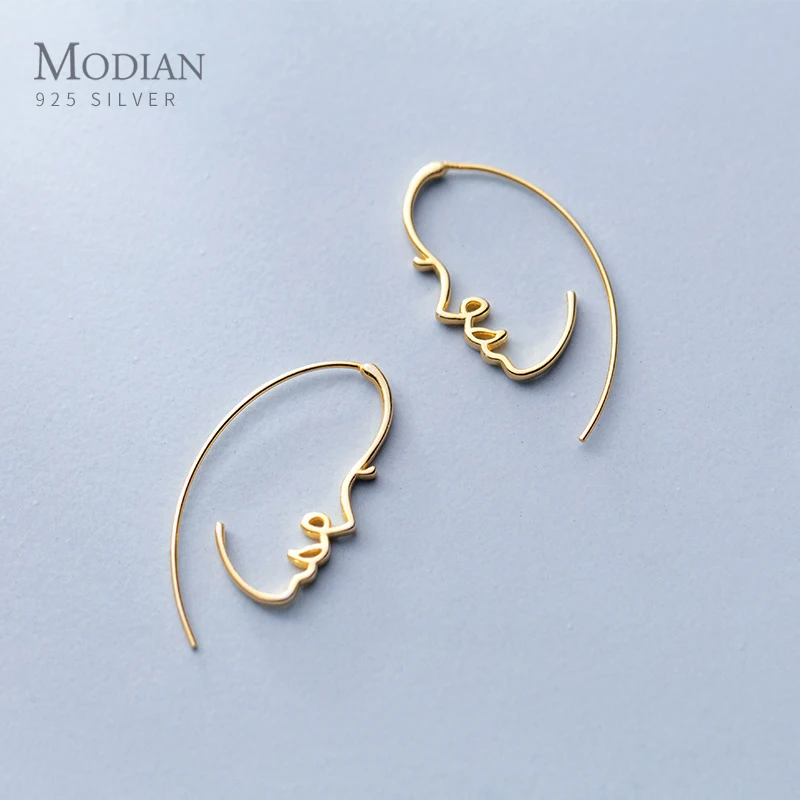 Top Trends: Modian Exquisite Stylish Geometric Face Design Drop Earrings 925 Sterling Silver Unique Dangle Earring For Women Fine Jewelry Shoppable Styles