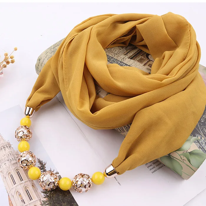 Top Trends: Women Simple Pendant Necklace Scarf Chiffon Cotton Scarves Multi-style Decorative Women Foulard Femme Head Scarves Hijab Shoppable Styles