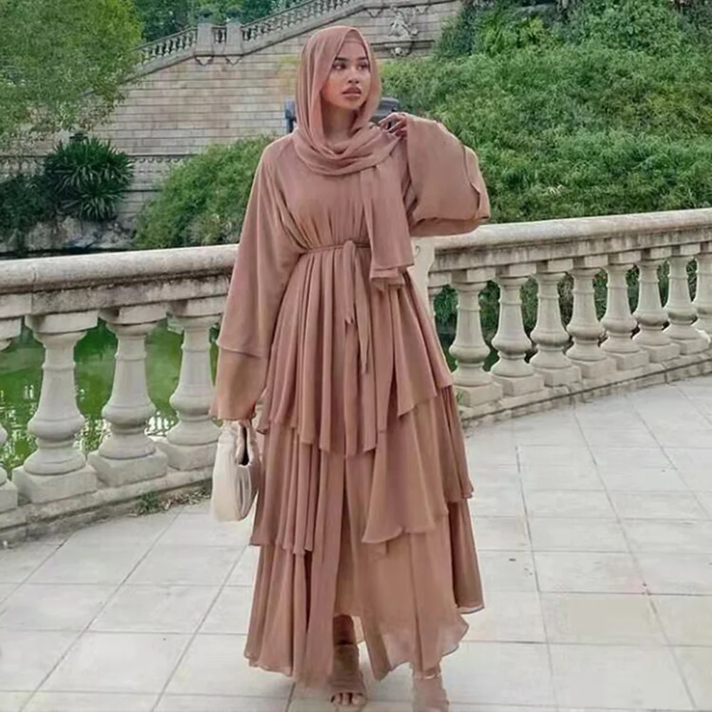 Top Trends: Chiffon Robe Longue Kimono Femme Musulmane Open Abaya Dubai Turkey Islam Arabic Muslim Dress Abayas For Women Caftan Marocain Shoppable Styles