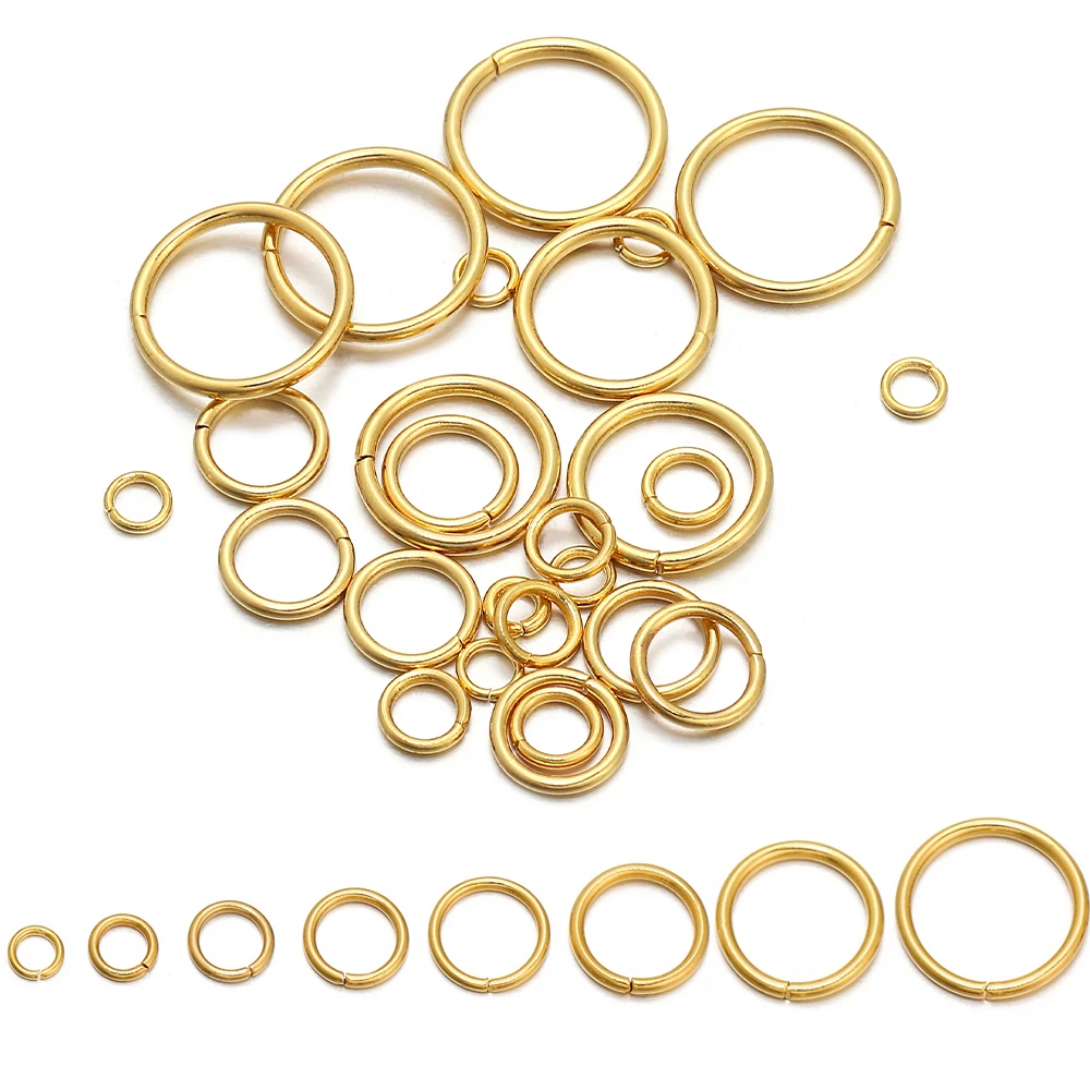 Top Trends: 50-200pcs / Lot 3-10mm Stainless Steel Gold Open Jump Rings Split Rings Connector For Jewelry Making Accessories Findings Supplies Shoppable Styles