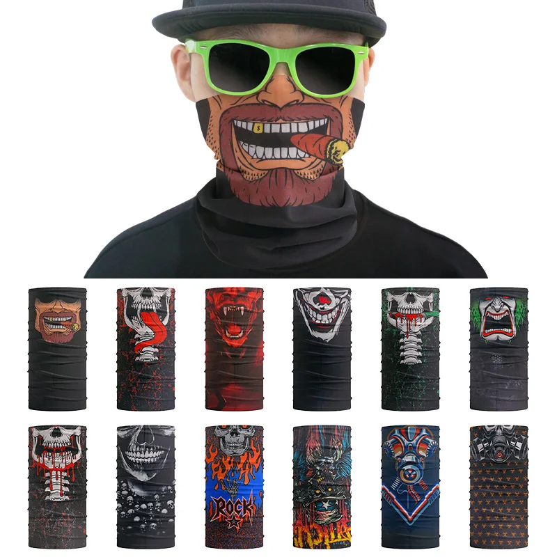 Top Trends: Outdoor 3D Skull Bandana Halloween Seamless Tube Balaclava Riding Face Mask Tactics Magic Scarf Headband For Man Neck Gaiter Shoppable Styles