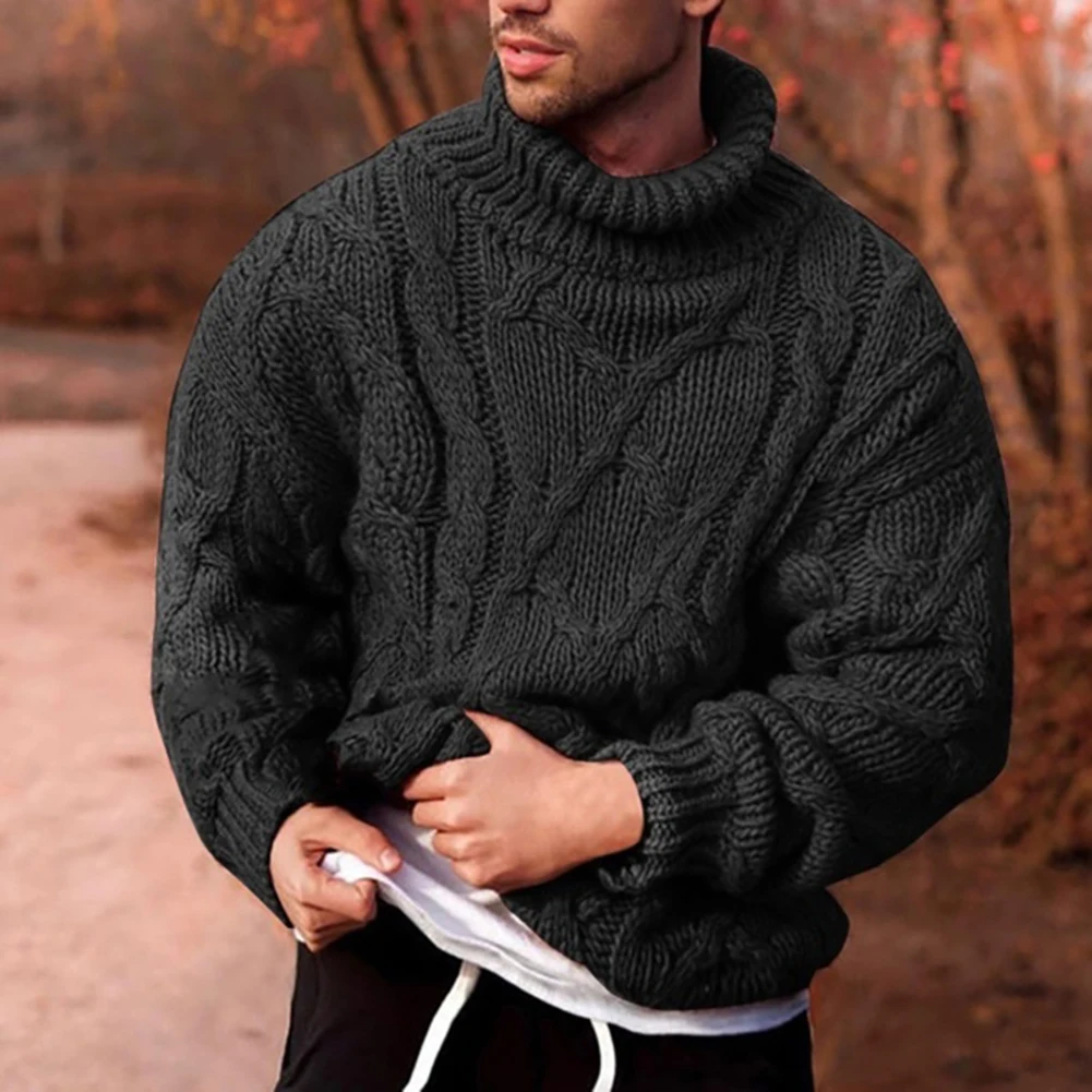 Top Trends: Fashion 2022 Casual Sweater Men Turtleneck Jumper Autumn Winter Twist Braid Knit Sweater Pullover Men Clothing свитер мужской Shoppable Styles - Image 4