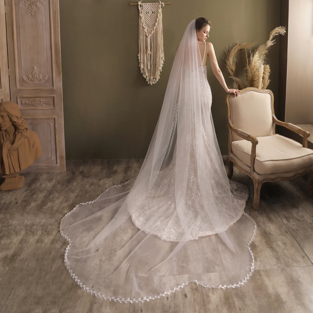 Top Trends: XINMEIJI Elegant Chapel Wedding Bridal Veil One-Layer Plain Tulle Long Train Cathedral Marriage White Bride Veils V831 Shoppable Styles