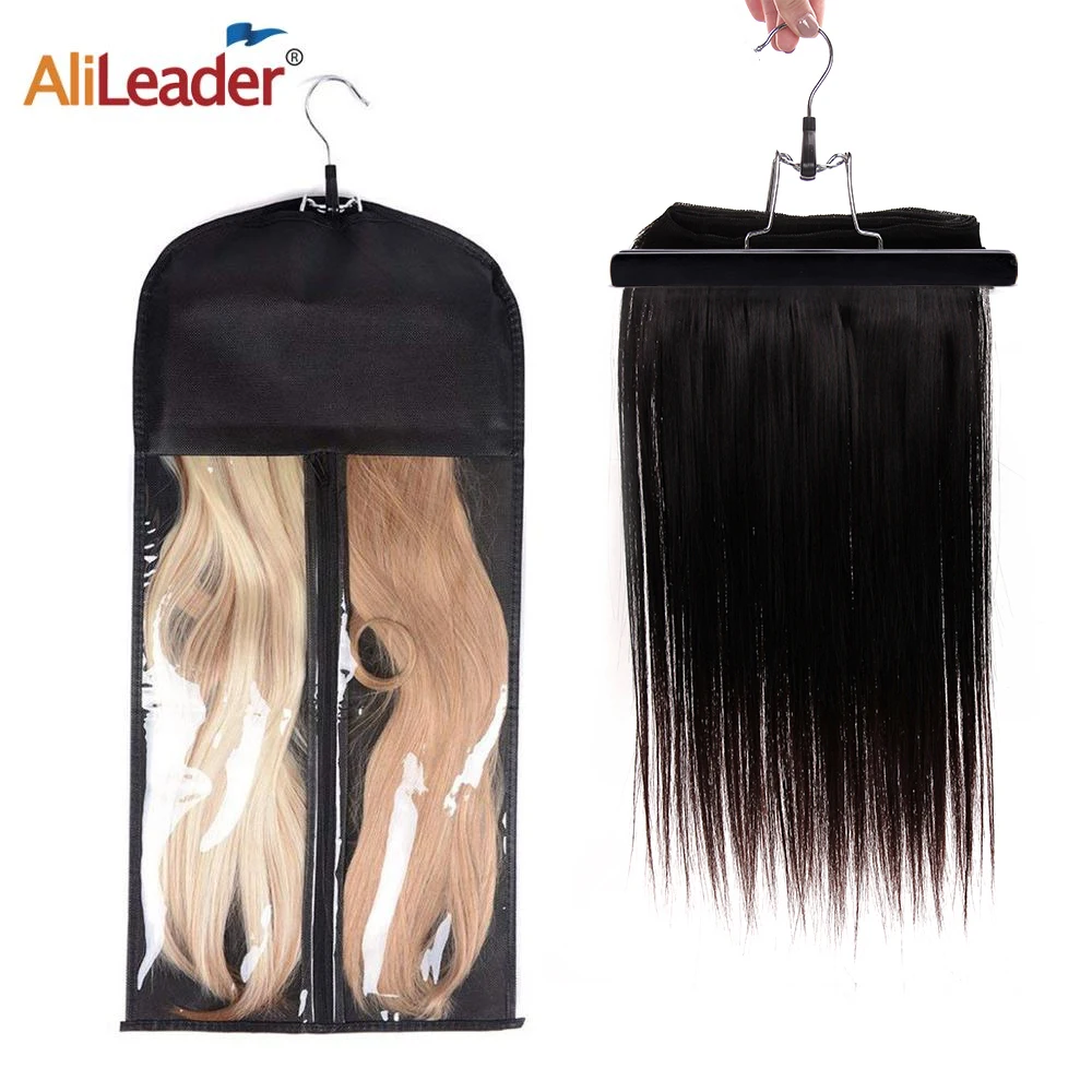 Top Trends: Alileader Cheap 4 Colors Portable Wig Bag With Hanger Wig Storage Bags Pack Holder For Virgin Hair Weft Clip In Hair Extension Shoppable Styles