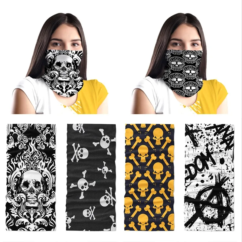 Top Trends: Cool 3D Skull Faces Scarf Women Turban Magic Scarves Outdoor Anti-UV Multi-Use Men Soft Changeable Neck Tube Snood Bandana Shoppable Styles