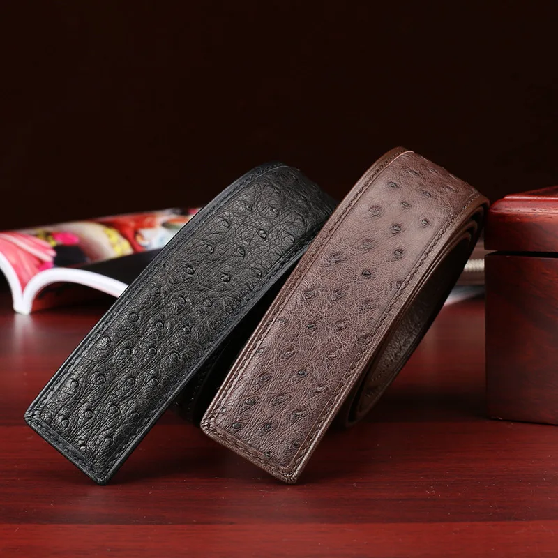 Top Trends: 2023 New Fashion 3.8cm Belt High Quality Men Women Genuine Strap Ostrich Skin Leather Belt Luxury Free Shipping Shoppable Styles