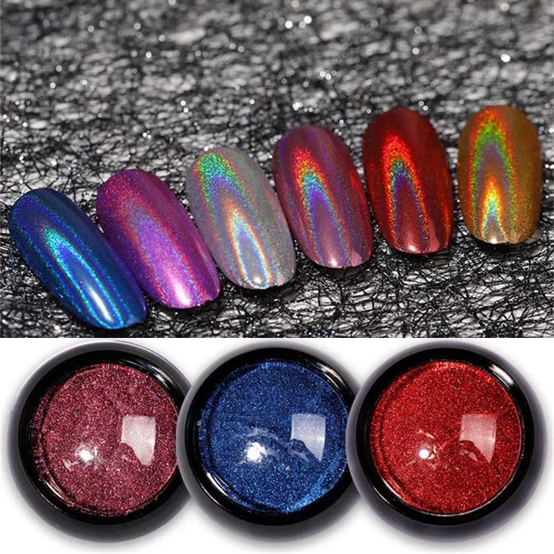 Top Trends: Holographics Powder Laser Nail Glitter Chrome Sequins Gel Polish Flakes For Nails Art Dust Decorations Manicure Pigment Shoppable Styles