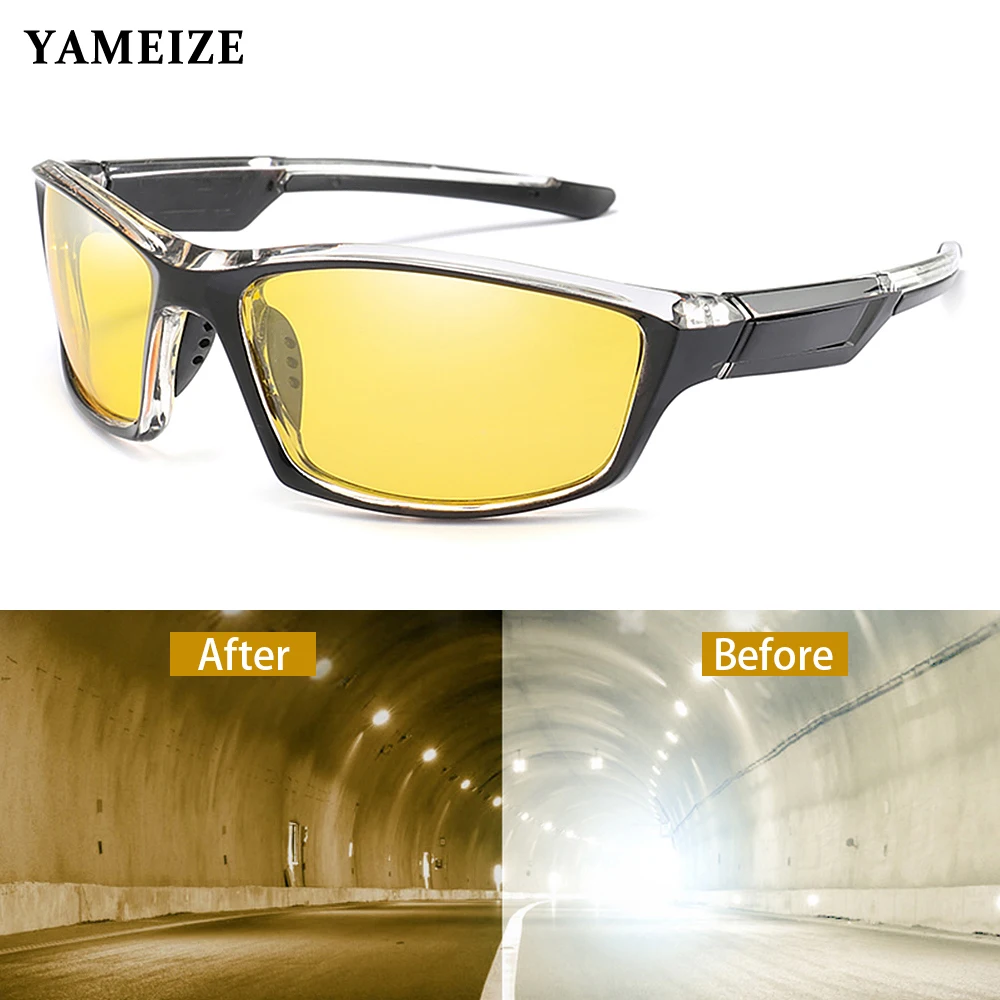 Top Trends: YAMEIZE Anti-glare Night Vision Glasses For Driving Men Polarized Sunglasses Yellow Lens Eyeglasses Fishing Driver Goggles Gafas Shoppable Styles