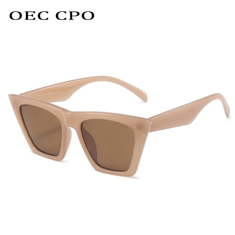 Top Trends: OEC CPO New Fashion Cat Eye Sunglasses Women Fashion Brand Designer Sun Glasses Female Trend Shades Brown Eyewear UV400 O947 Shoppable Styles