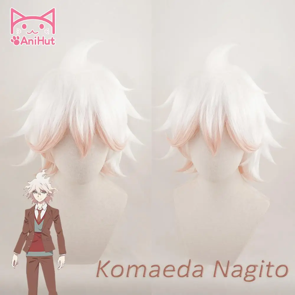 Top Trends: AniHut Komaeda Nagito Wig Danganronpa Cosplay Wig Anime Cosplay Hair Synthetic Heat Resistant Hair Komaeda Nagito Cosplay Shoppable Styles