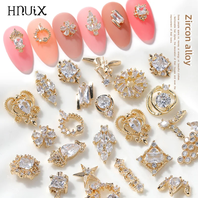 Top Trends: 2pieces 3D Metal Zircon Nail Art Jewelry Japanese Nail Decorations Top Quality Zircon Crystal Manicure Zircon Diamond Charms Shoppable Styles