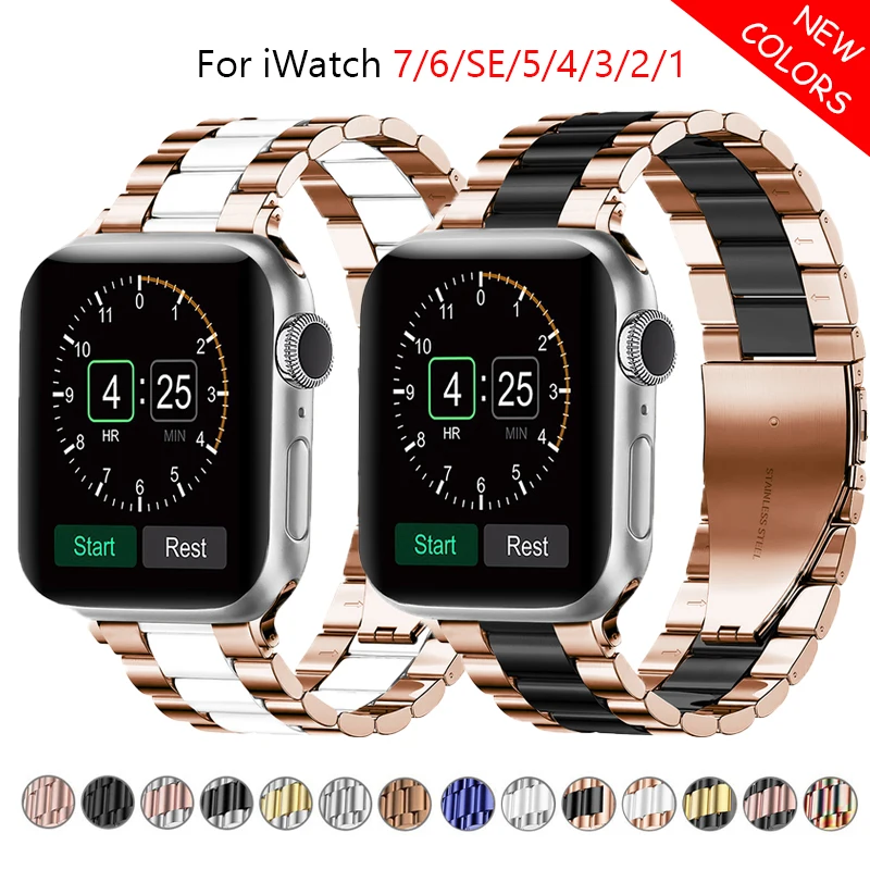 Top Trends: Band For Apple Watch 7 6 5 4 45mm 41mm 40mm 44mm Metal Strap Stainless Steel Watchband For IWatch Series 321 38MM 42MM Bracelet Shoppable Styles