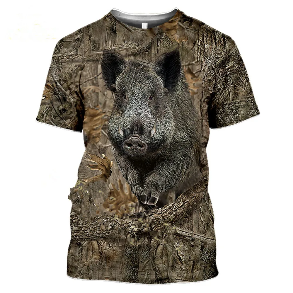 Top Trends: Camouflage Hunting Animals Wild Boar 3D T-shirt Summer Leisure Men&#039;s T-shirt Fashion Street Women&#039;s Pullover Short Sleeve Jacket Shoppable Styles