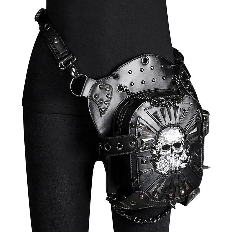 Top Trends: Steampunk Bag Skull Punk Retro Rock Gothic Goth Shoulder Waist Bags Leg Thigh Bag Lady Hip Hop Rivet Packs Style For Women Mens Shoppable Styles