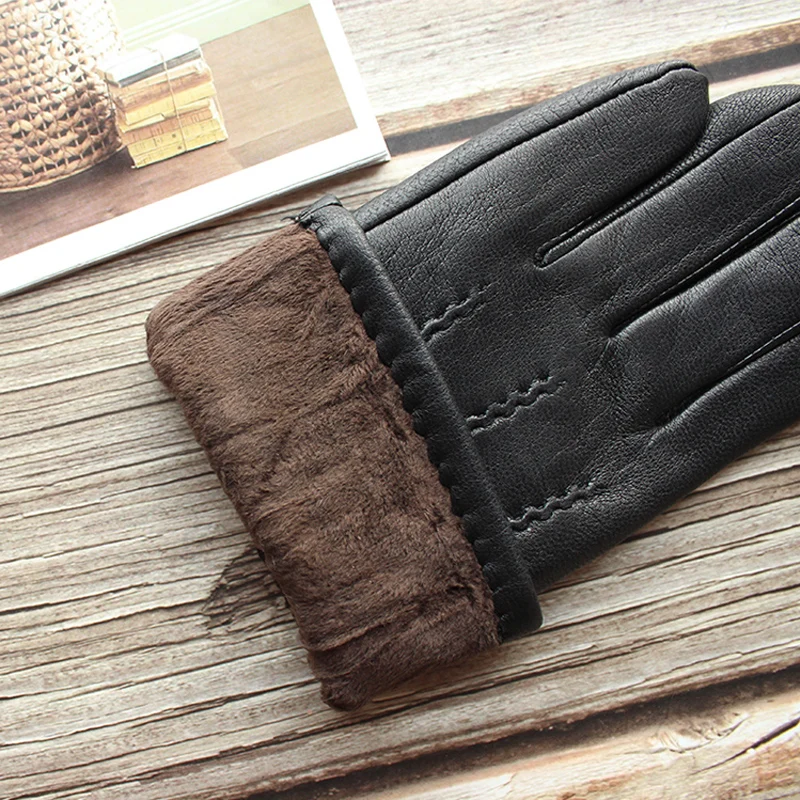 Top Trends: New Men Black Genuine Leather Gloves Fashion Hand-sewn Deerskin Outdoor Cycling Driving Boutique Brief Paragraph Manicure Shoppable Styles - Image 6