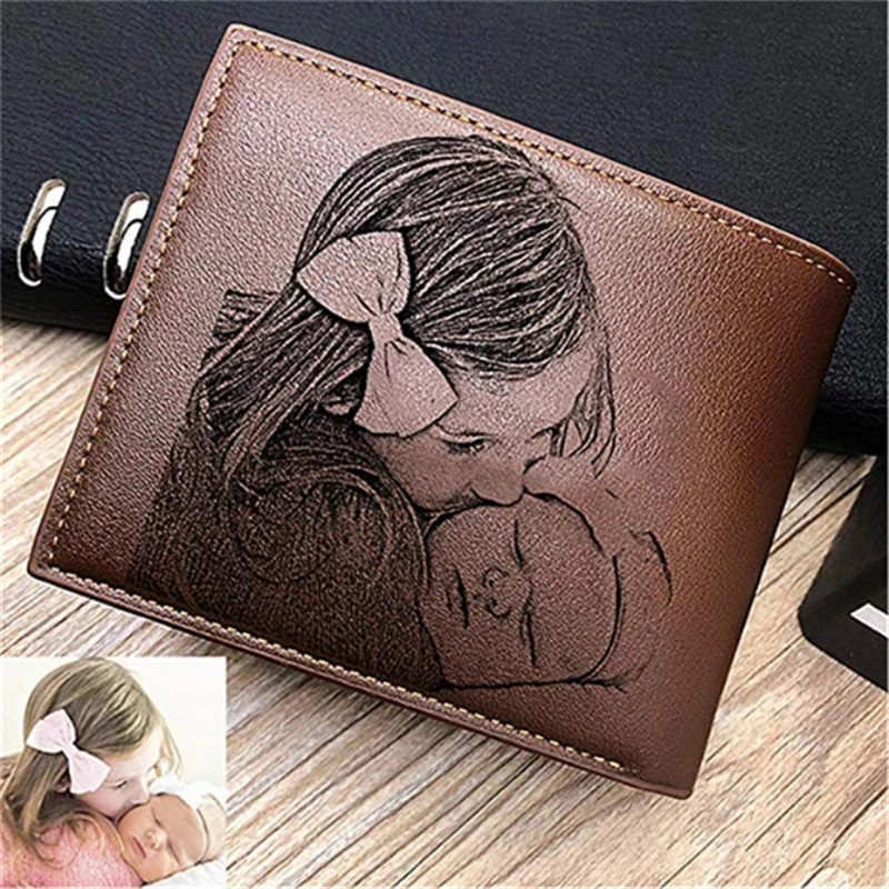 Top Trends: Personalized Wallets Men High Quality PU Leather For Him Engraved Wallets Men Short Purse Custom Photo Wallet Luxury Men Gift Shoppable Styles