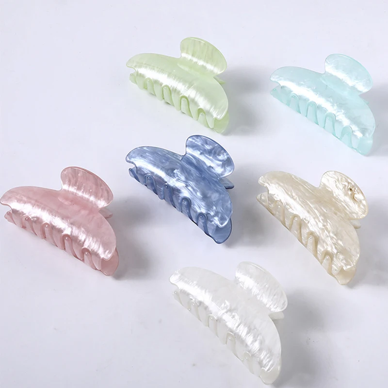 Top Trends: Vintage Hair Clips For Girls Claw Clip New Marble Textured Barrette Crab Hair Clips For Women Acrylic Hair Clip Hair Accessories Shoppable Styles