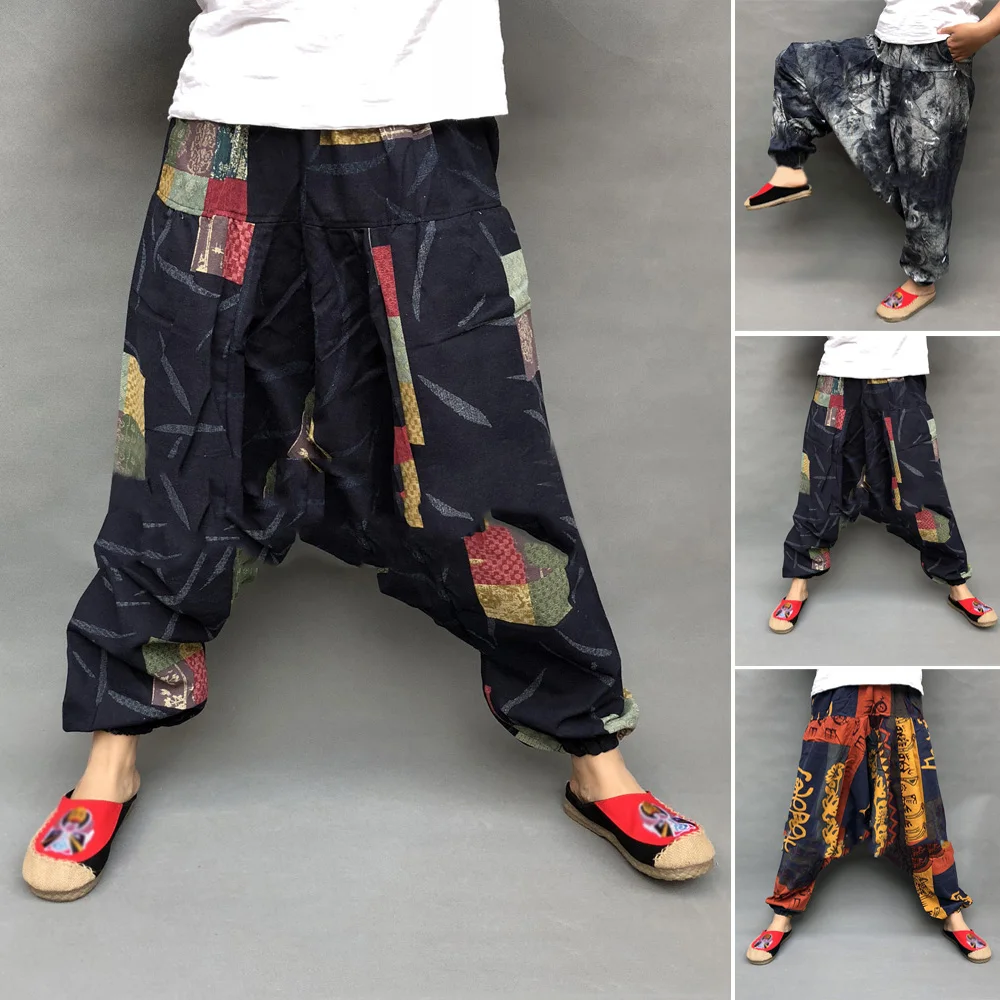 Top Trends: 2021 Japanese Style Harajuku Men Trousers Sakura Samurai Costume Loose Fashion Women Traditional Bloom Pants Haori Shoppable Styles