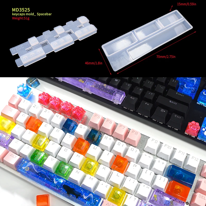 Top Trends: TC156 DIY Set Manual Mechanical Gaming Keyboard Key Caps Resin Clavier Silicon Molds Keycap Mold For Art Epoxy Handmade Crafts Shoppable Styles - Image 3