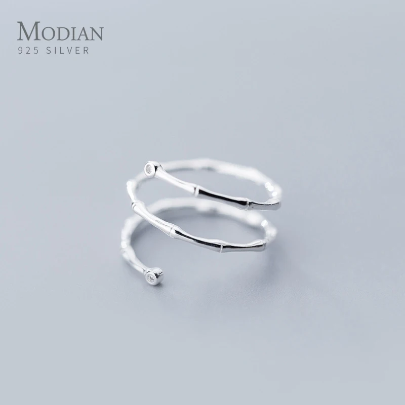 Top Trends: Modian Hot Fashion Authentic 925 Sterling Silver Minimalist Slub Rings For Women Open Adjustable Finger Ring Plant Fine Jewelry Shoppable Styles