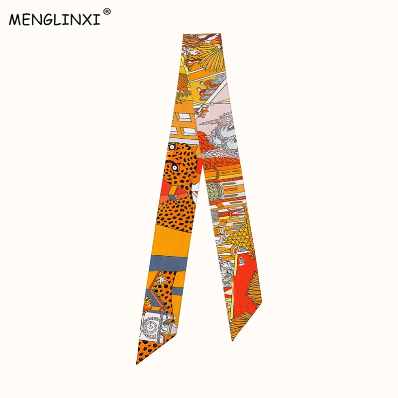 Top Trends: Animal Town 2023 New Design Leopard Luxury Brand Skinny Scarf Women Hair Neck Silk Scarf For Ladies Foulard Headband Bag Scarves Shoppable Styles - Image 2