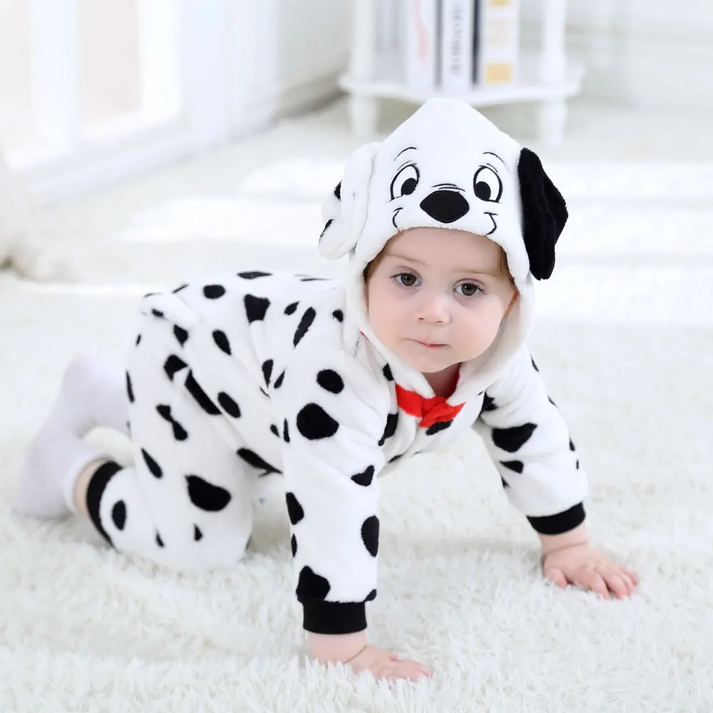 Top Trends: Umorden Baby Dalmatians Spotty Dog Costume Kigurumi Cartoon Animal Rompers Infant Toddler Jumpsuit Flannel Halloween Fancy Dress Shoppable Styles