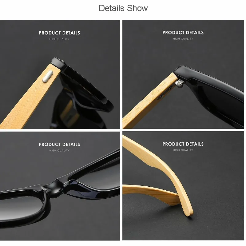 Top Trends: Brand Bamboo Leg Polarized Sunglasses Men Classic Square Goggle Fashion Retro Female Sun Glasses Oculos De Sol UV400 Shoppable Styles - Image 4