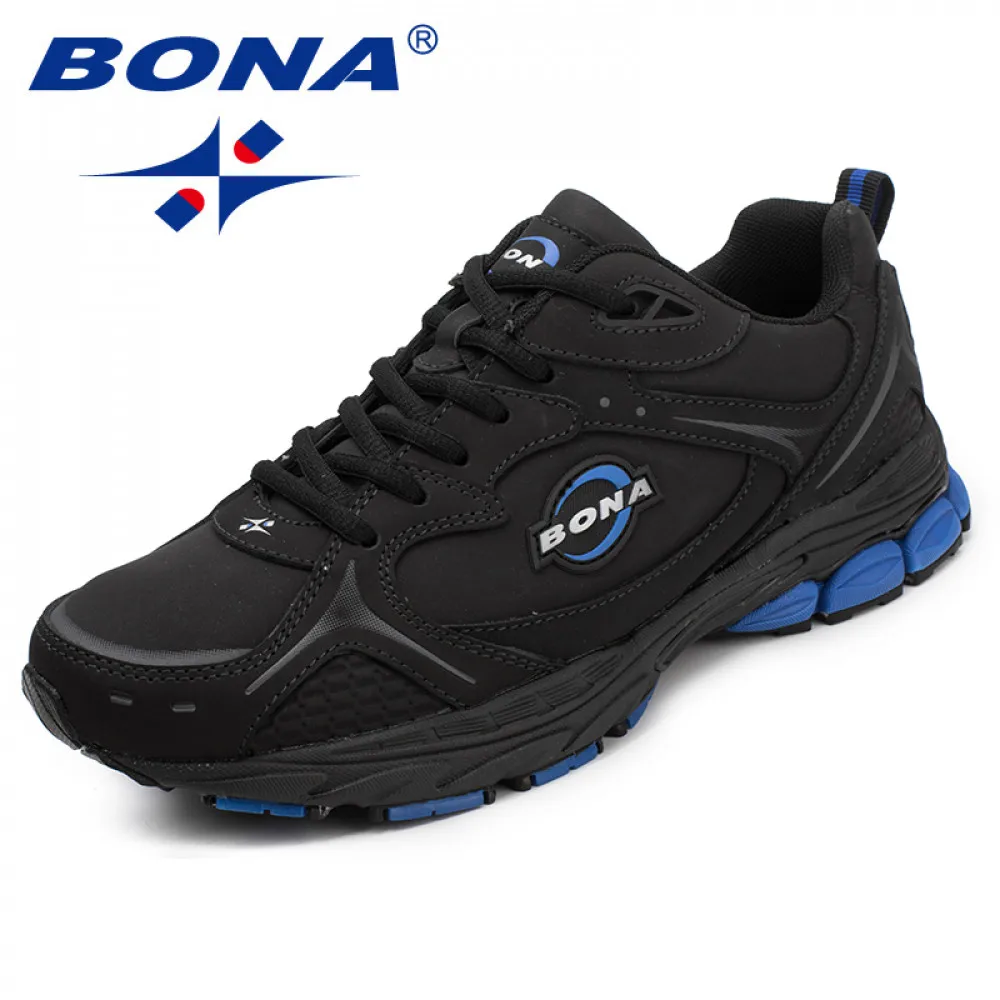 Top Trends: BONA New Classics Style Men Running Shoes Lace Up Men Sport Shoes Leather Men Outdoor Jogging Sneakers Comfortable Free Shipping Shoppable Styles