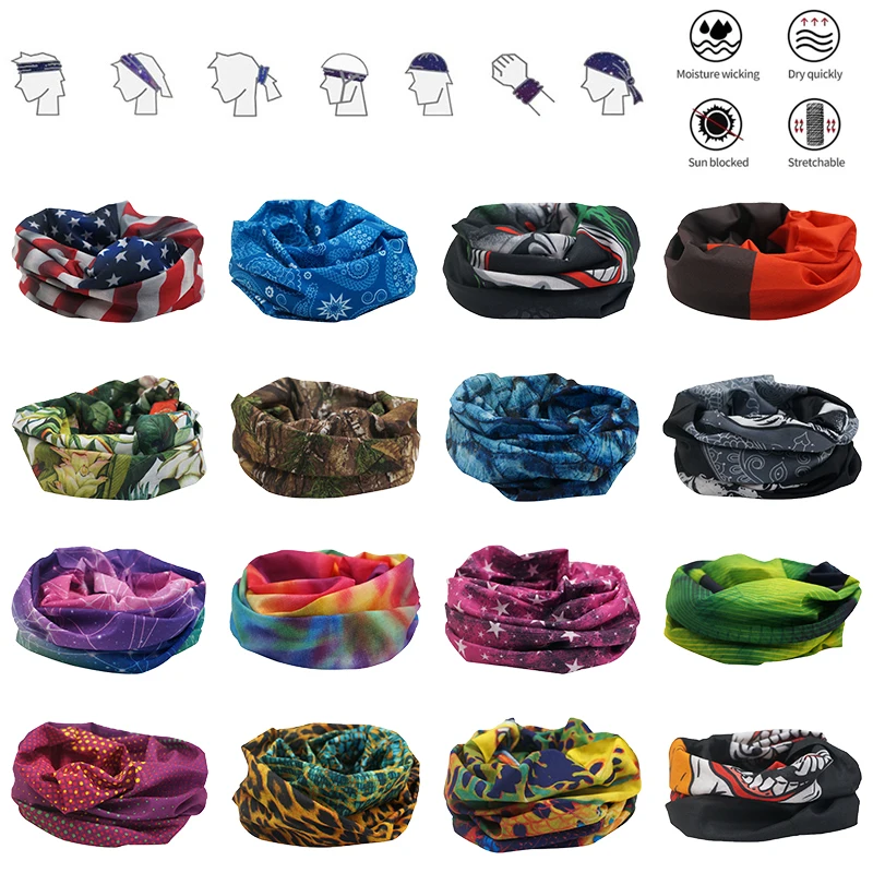 Top Trends: Outdoor Flower Hiking Scarf Sport Headwear Women Reversible Bandana Tube Band Magic Scarves Camo Cycling Running Flag Headband Shoppable Styles