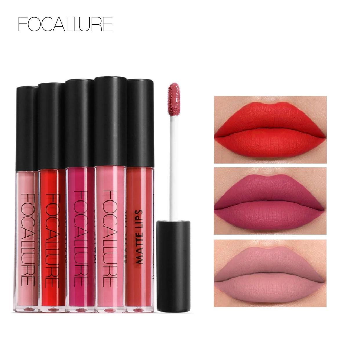 Top Trends: FOCALLURE Waterproof Liquid Lipstick Batom Red Velvet Lip Tint Brown Nude Matte Colourful Lipstick Makeup Cosmetics Maquiagem Shoppable Styles