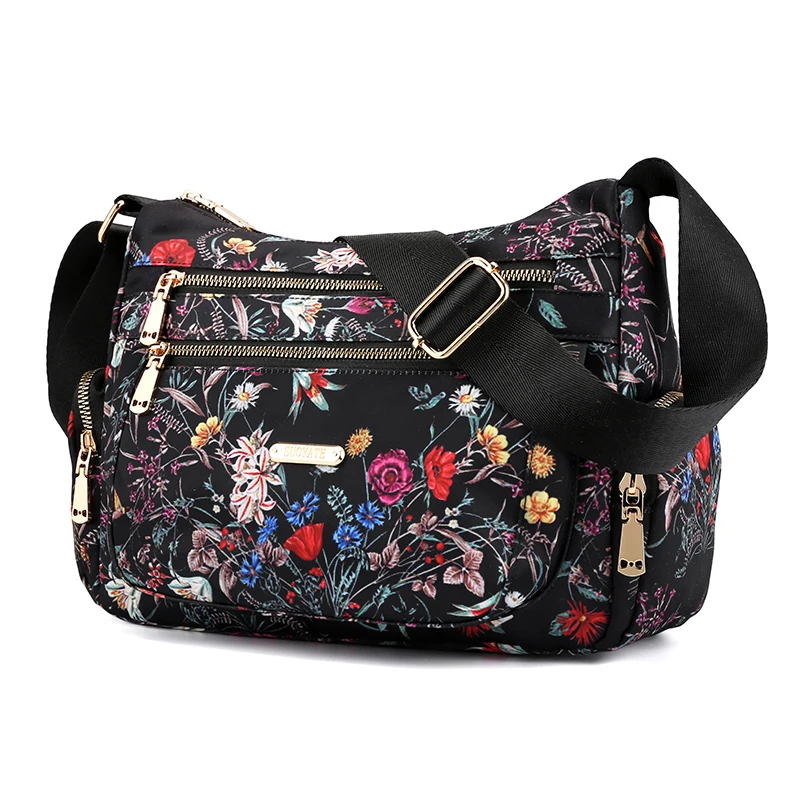 Top Trends: Hot Floral Rural Style Oxford Ladies Hand Bags Female Crossbody Bags For Women Shoulder Messenger Bags Thread Sac A Main Femme Shoppable Styles