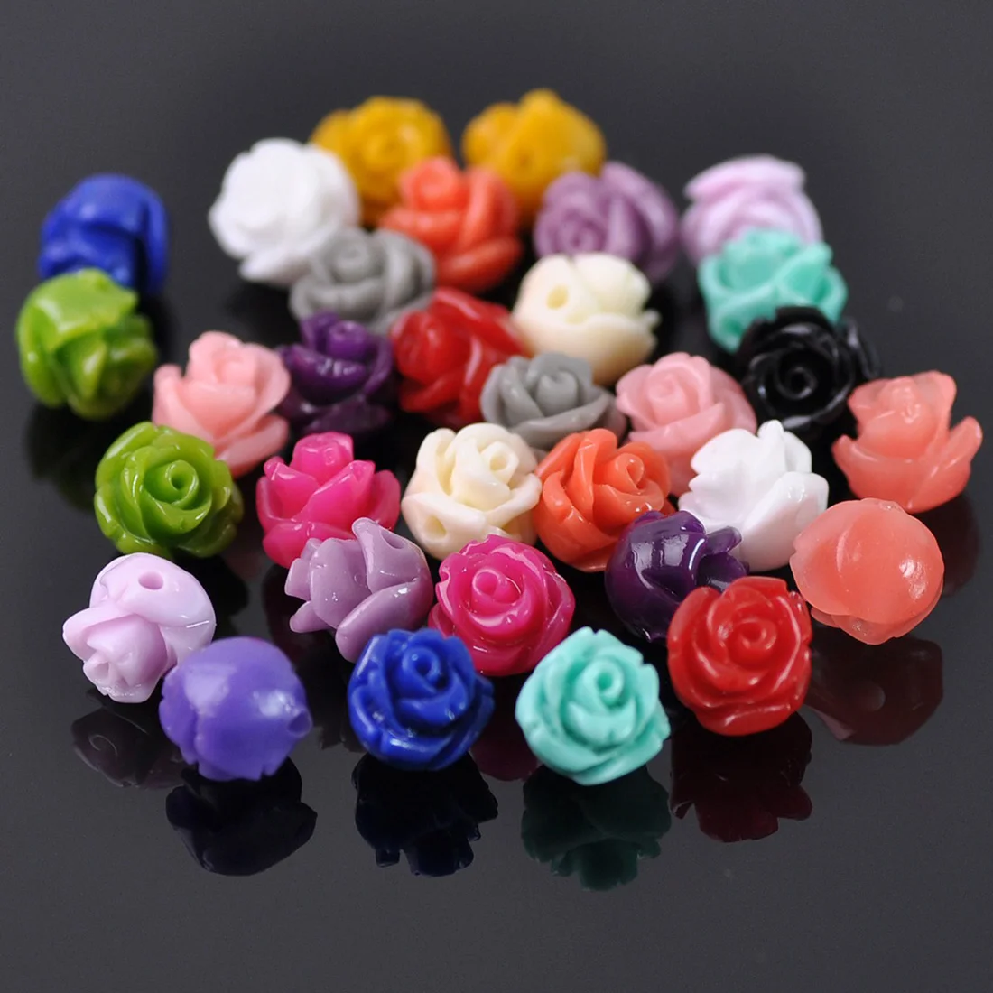 Top Trends: 30pcs Flower Shape 8mm Artificial Coral Loose Spacer Beads Wholesale Lot For DIY Crafts Jewelry Making Findings Shoppable Styles