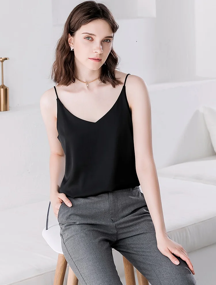 Top Trends: WWENN Harness Silk Blouse Shirt Women Tops 2021 High Quality Spring Summer Casual 7 Colors Shirt Sleeveless Blouse Women Blusas Shoppable Styles - Image 2