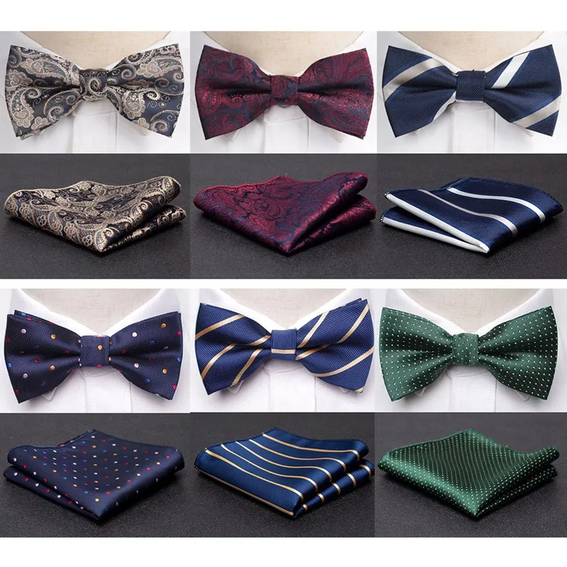 Top Trends: Men Bowtie Cravat Set Fashion Butterfly Party Wedding Ties Girls Business Jacquard Bow Tie Men Bowknot Wholesale Accessories Shoppable Styles