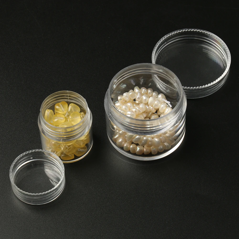 Top Trends: 4pcs Plastic Storage Box Transparent Small Round Container Jar Refillable Cosmetic Portable Boxes For Jewelry Display Packaging Shoppable Styles - Image 2