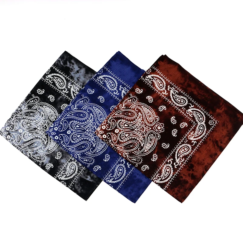 Top Trends: Retro Old Color Blue Black Coffee Cotton Paisley Bandanas Men Tie Dye HeadScarves Women Hiphop Headband Riding Masks Headwear Shoppable Styles