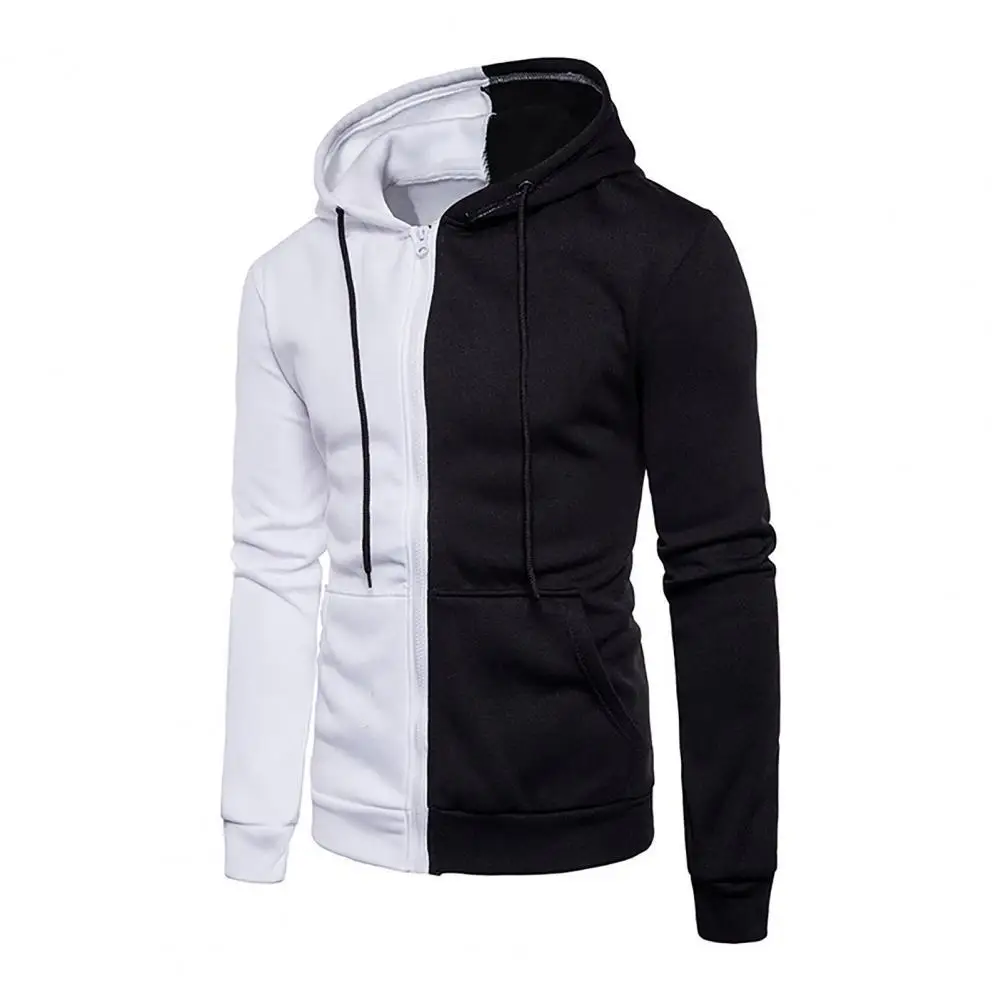 Top Trends: Plus Size Mens Hoodie Half White Half Black Patchwork Hoodies And Sweatshirts Men Hip Hop Hooded Tracksuits Shoppable Styles