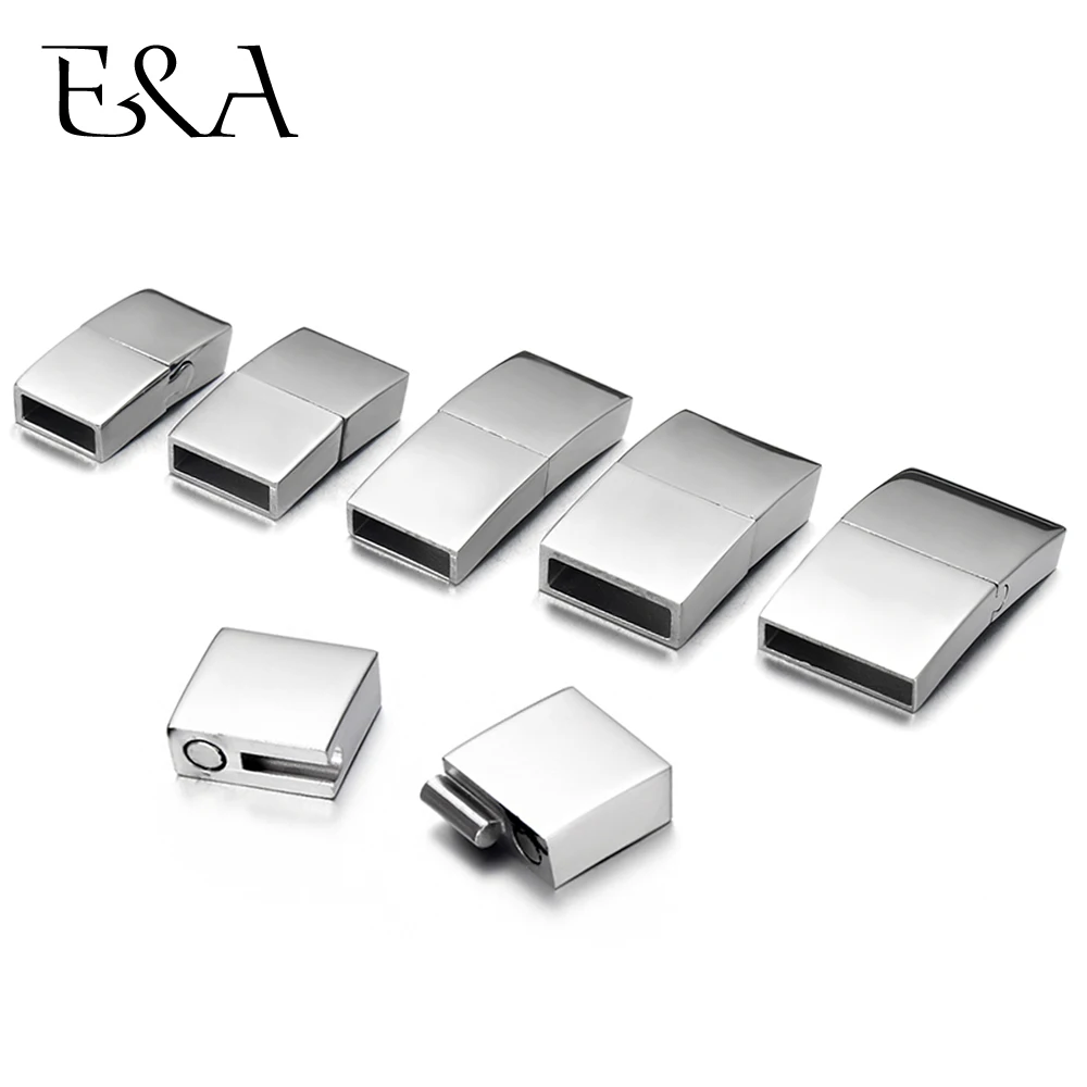 Top Trends: 2pcs Stainless Steel Magnetic Clasp Hole 8*3mm 10*3mm 12*3mm 15*3mm Bracelet Magnet Clasps DIY Jewelry Making Parts Supply Shoppable Styles