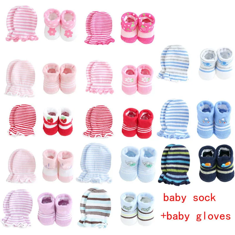 Top Trends: New Cute Cartoon Baby Socks + Gloves Striped Dot Baby Socks Set Shoppable Styles