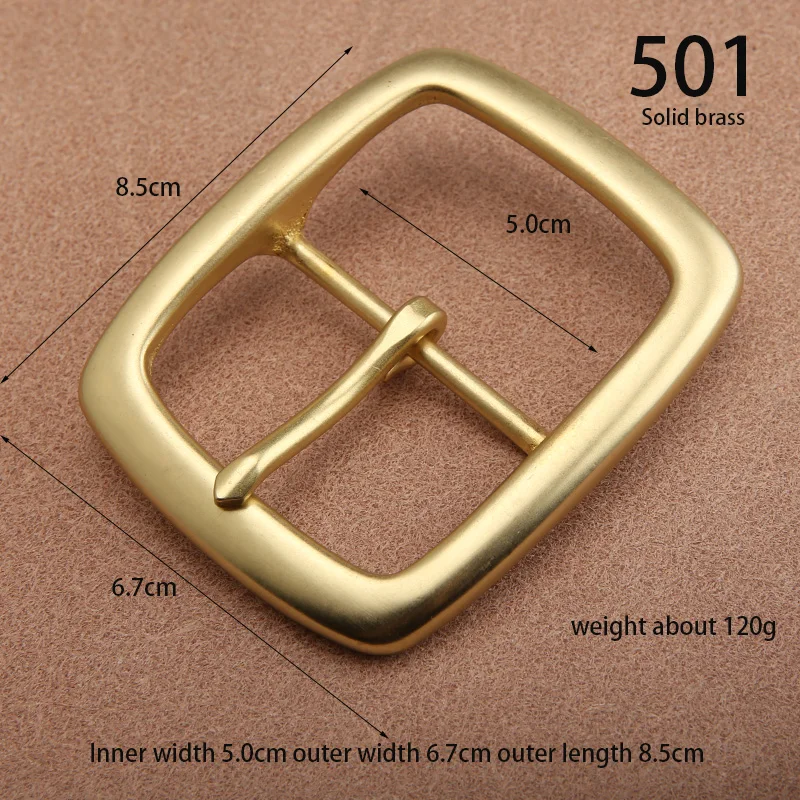 Top Trends: 1pcs Solid Brass Belt Buckle Metal Belt Buckle For Men Stainless Steel Single Pin Belt Half Buckle DIY Leather Craft Buckle Shoppable Styles - Image 3